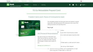 TD Go, the Reloadable Prepaid Card For Teens | TD Bank