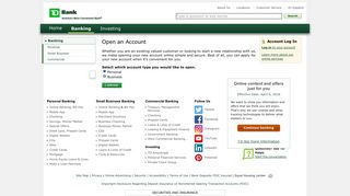 Open a BankAccount Online – Open a Checking Account ... - TD Bank