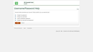 EasyWeb - Username/Password Help
