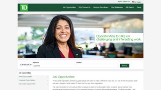 Job Opportunities at TD Bank - the TD Career site!