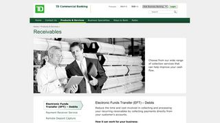 Business Cash Management: Receivables | TD Commercial Banking