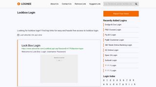 Lockbox Login - Your Ultimate Gateway to Login into any Website!