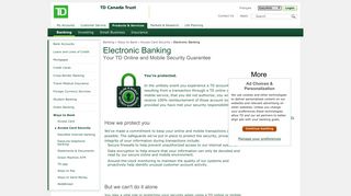 TD Canada Trust - Accounts - EasyWeb Security Guarantee
