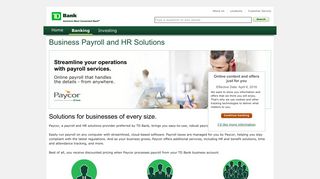 Commercial Online Payroll & HR Service - TD Bank