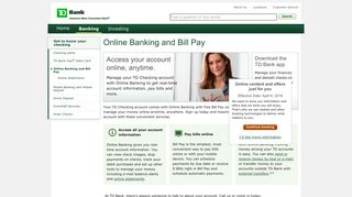 Sign up for Online Banking and Bill Pay | TD Bank