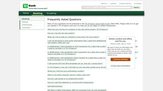 WebExpress Migration Frequently Asked Questions - TD Bank