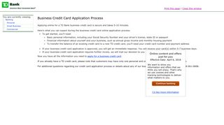 Apply for a Business Credit Card & Review the Application ... - TD Bank