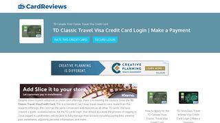 TD Classic Travel Visa Credit Card Login | Make a Payment