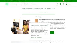 Credit Cards Perks & Rewards | TD Canada Trust - TD Bank