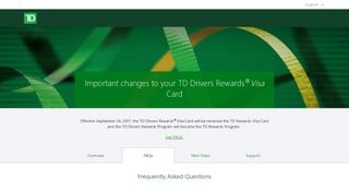 FAQs | TD Rewards Visa Card