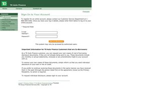 Consumers Manage your account online, and learn ... - TD Auto Finance
