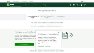 TD Bank Manage Your Loan – Personal, Home Equity & Mortgage