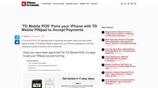 'TD Mobile POS' Pairs your iPhone with TD Mobile PINpad to Accept ...