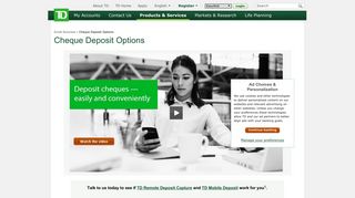 Cheque Deposit Options | TD Canada Trust