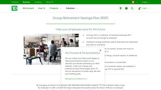 Group Retirement Savings Plan – TD Canada Trust - TD Bank