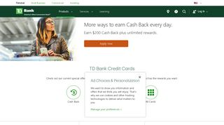 Apply for a Credit Card Online | TD Bank Rewards Credit Cards