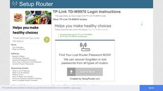 How to Login to the TP-Link TD-W9970 - SetupRouter