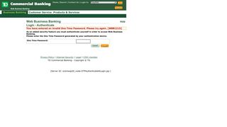 Login - Authenticate - Web Business Banking - TD Commercial Banking