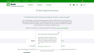TD Bank Digital Payments – Online, Mobile, P2P & Transfers