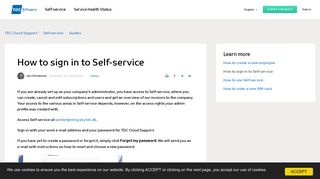 How to sign in to Self-service – TDC Cloud Support