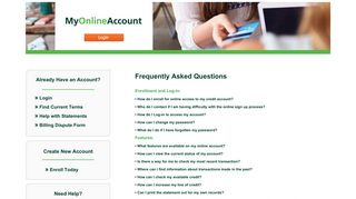 FAQ's - my online account