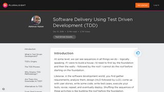Software Delivery using Test Driven Development (TDD) | Pluralsight ...