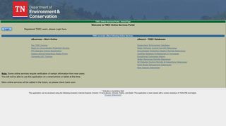 TDEC Online Services Portal - Home Page