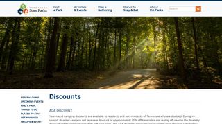 Discounts — Tennessee State Parks