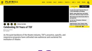 Celebrating 50 Years of TDF | Playbill
