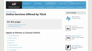 TDLR Online Services - Texas.gov