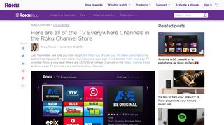 Here are all of the TV Everywhere Channels in the Roku Channel Store