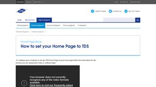 Internet | Home Page Setup | TDS
