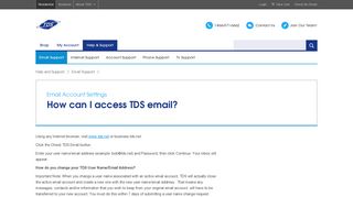 Help and Support | Access TDS Email | TDS