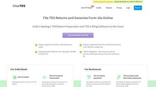 File TDS Return and Generate Form 16 Online with ClearTDS