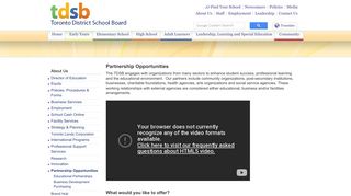 Partnership Opportunities - TDSB