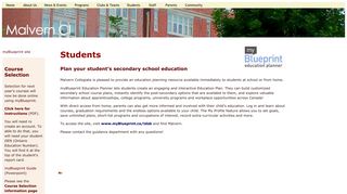 Malvern CI - myBlueprint - TDSB School Web Site List