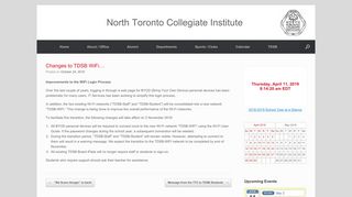 Changes to TDSB WiFi… – North Toronto Collegiate Institute
