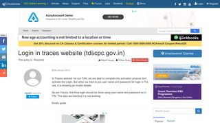 Login in traces website (tdscpc.gov.in) - CAclubindia