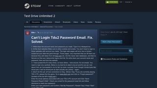 Can't Login Tdu2 Password Email. Fix. Solved. :: Test Drive Unlimited ...