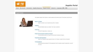 Support Center - Supplier Portal - Guest - TE Connectivity