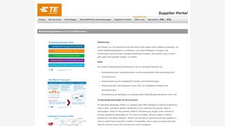 Supplier Portal - Gast - TE Connectivity