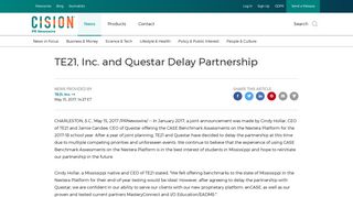 TE21, Inc. and Questar Delay Partnership - PR Newswire