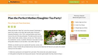Plan the Perfect Mother/Daughter Tea Party! - Sign Up Genius