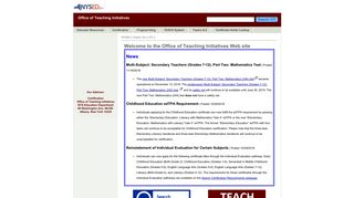 Office of Teaching Initiatives Home Page:OTI:NYSED