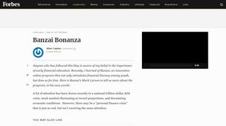 Banzai Bonanza - Forbes