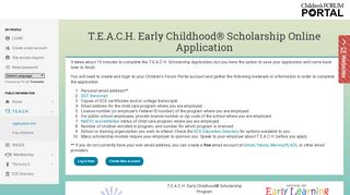 Introduction - T.E.A.C.H. - CF Portal - Dashboard - Children's Forum