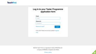 login - Teach First Taster application