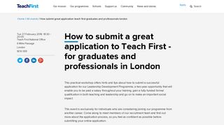 How to submit a great application to Teach First - for graduates and ...