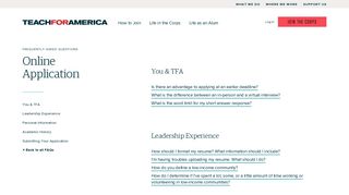 Online Application | Teach For America