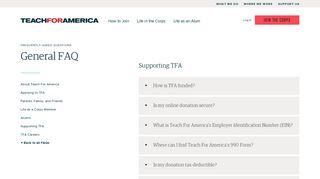 General FAQ | Teach For America